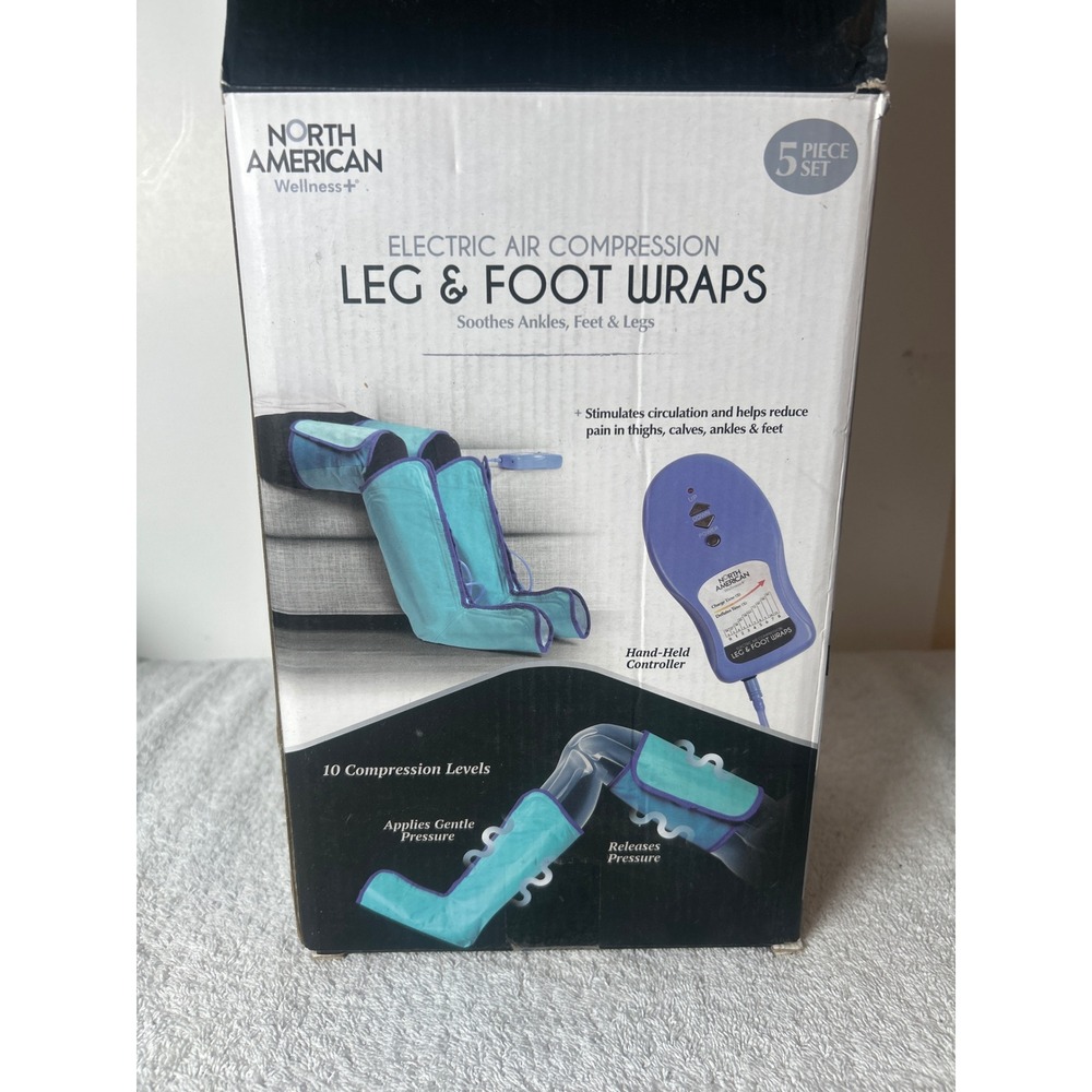 North American Wellness Electric Air Compression Leg & Foot Wraps 5-Piece Set